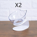 Comedero doble antideslizante para gatos con soporte elevado, comedero para gatos, protege las cervicales, cuenco transparente para perros, productos para mascotas