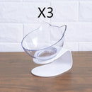 Comedero doble antideslizante para gatos con soporte elevado, comedero para gatos, protege las cervicales, cuenco transparente para perros, productos para mascotas