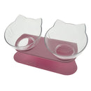 Comedero doble antideslizante para gatos con soporte elevado, comedero para gatos, protege las cervicales, cuenco transparente para perros, productos para mascotas