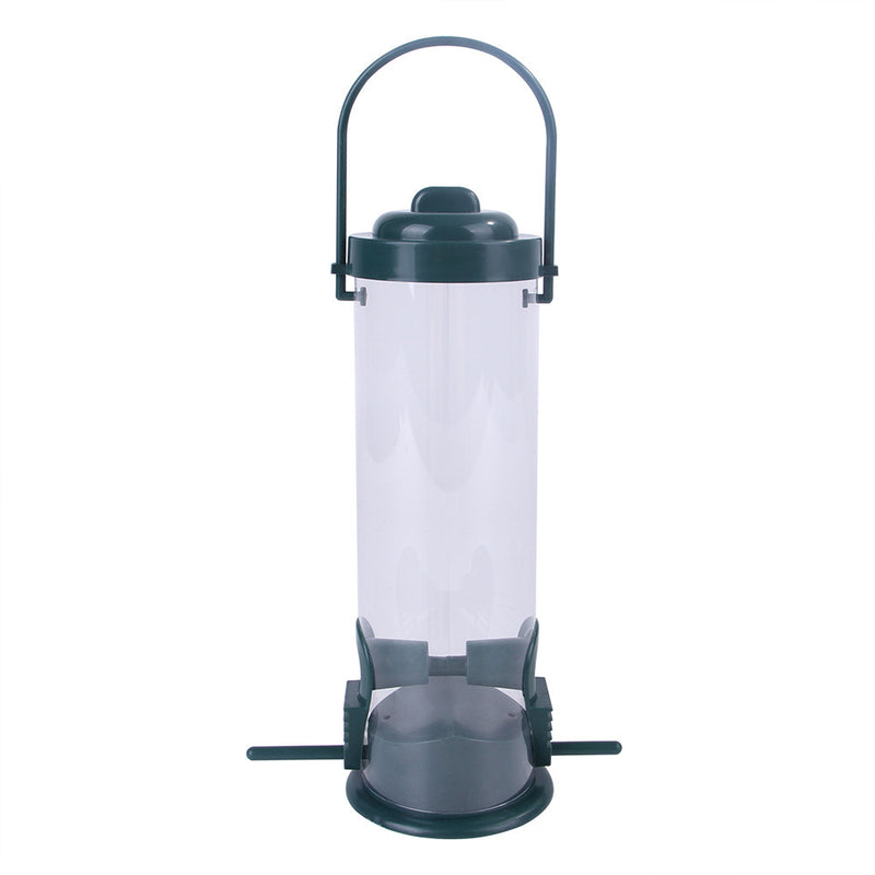Comedero colgante de plástico para pájaros, dispensador de comida para pájaros, decoración para jardín al aire libre